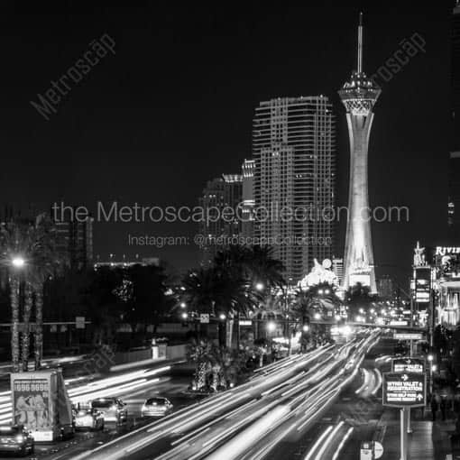 The North Las Vegas Strip -- Las Vegas Black and White Wall Art