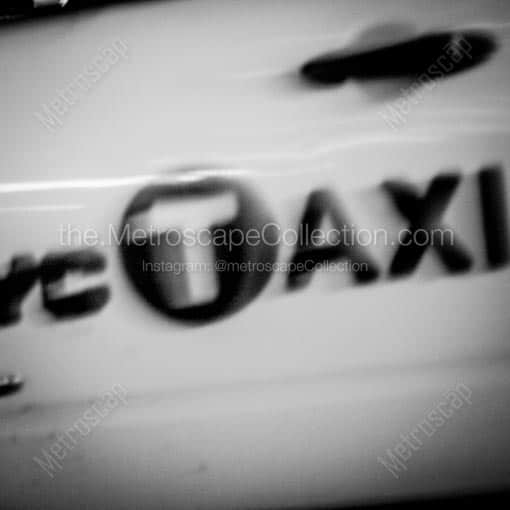 A New York City Taxi -- New York City Black and White Wall Art