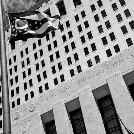 The Ohio Supreme Court Building -- Columbus Black and White Wall Art