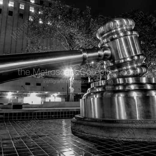 The Ohio Supreme Court Stainless Steel Gavel -- Columbus Black and White Wall Art