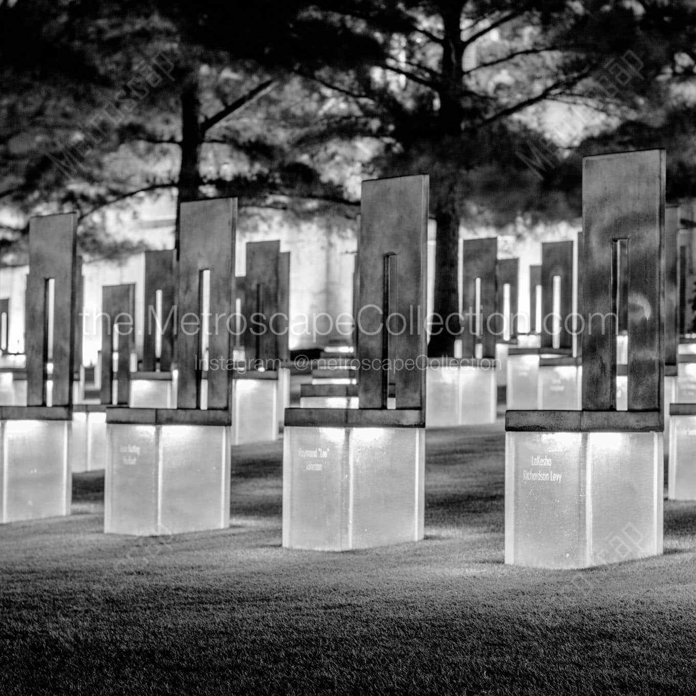 The Oklahoma City Memorial Chairs Wall Art square crop
