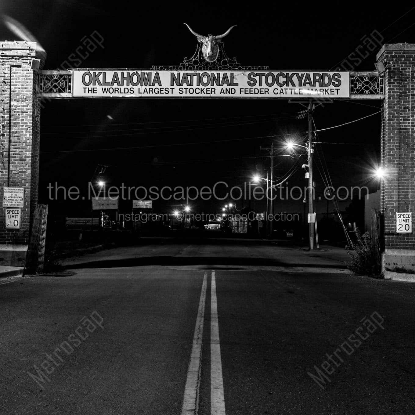 The Oklahoma National Stockyards Wall Art square crop
