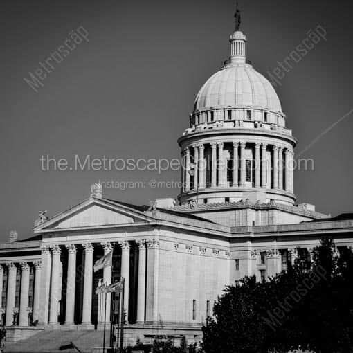 Oklahoma State Capitol Building -- Oklahoma City Black and White Wall Art