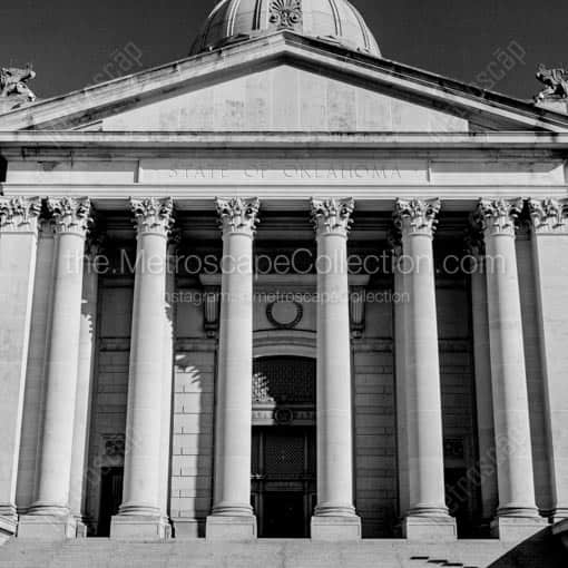 The Oklahoma State Capitol Building Entrance -- Oklahoma City Black and White Wall Art