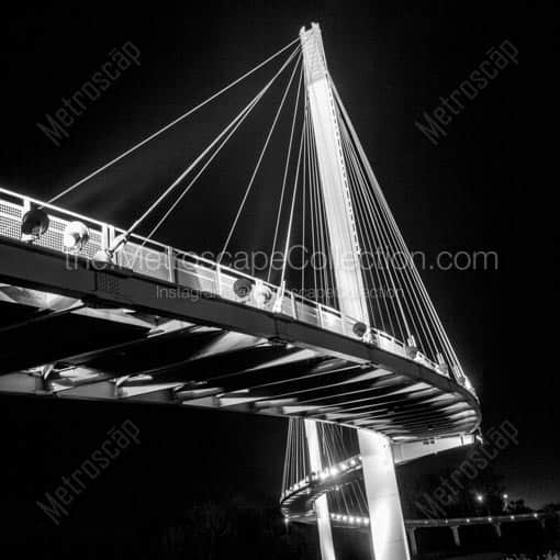 The Omaha-Council Bluffs Friendship Pedestrian Bridge -- Omaha Black and White Wall Art