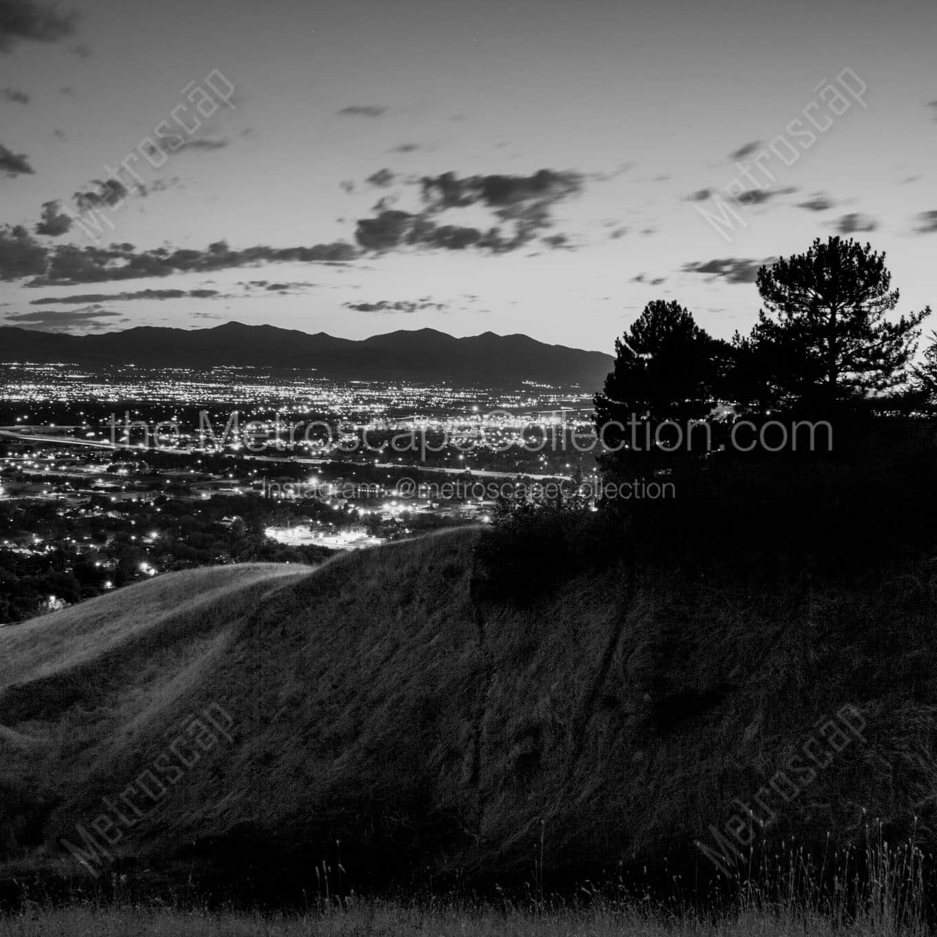 The Oquirrh Mountains and Salt Lake Valley at Sunset Wall Art square crop