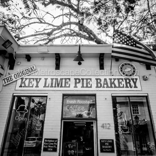 The Original Key Lime Pie Bakery -- Key West Black and White Wall Art