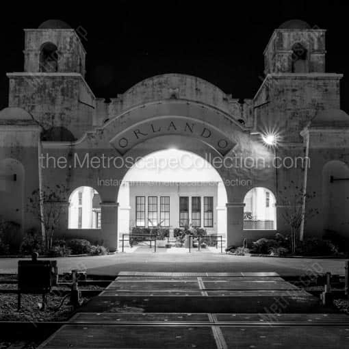 The Orlando Amtrak Station at Night -- Orlando Black and White Wall Art