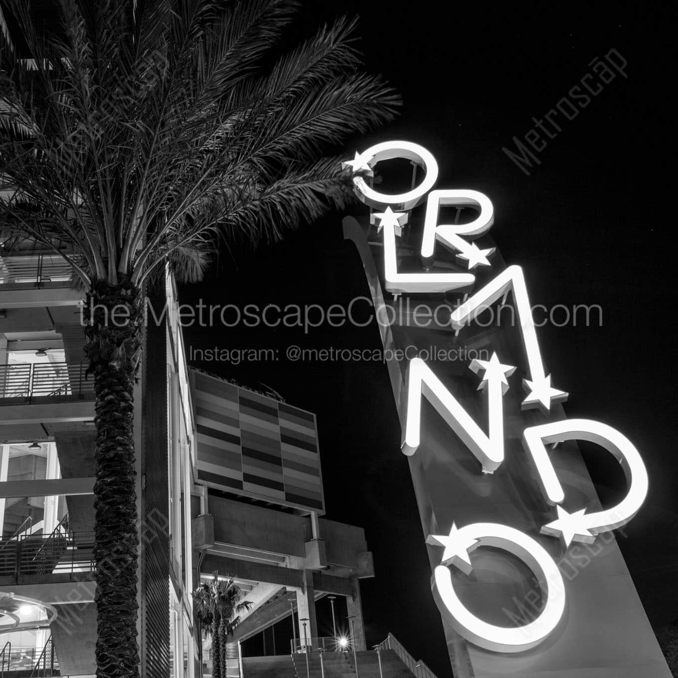 The Orlando Sign Outside of the Florida Citrus Bowl Wall Art square crop