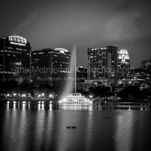The Orlando Skyline -- Orlando Black and White Wall Art