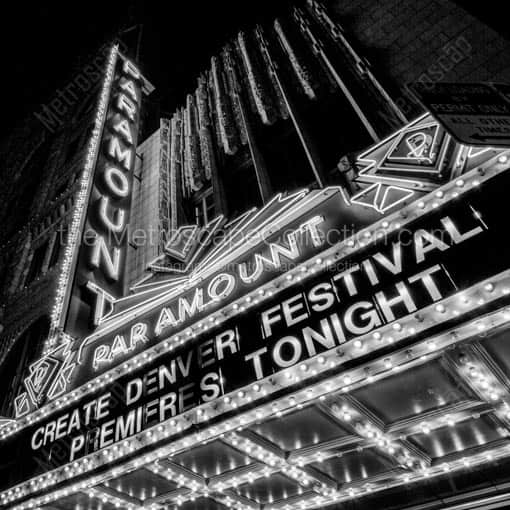 The Paramount Theater in Denver -- Denver Black and White Wall Art