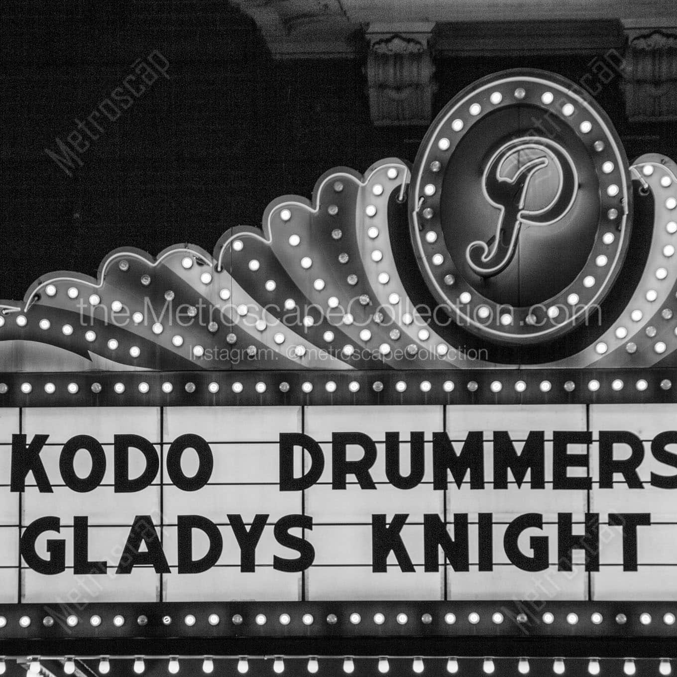 The Marquee of the Paramount Theater Wall Art square crop