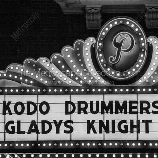 The Marquee of the Paramount Theater -- Austin Black and White Wall Art