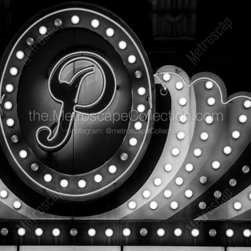 The Paramount Theater Sign -- Austin Black and White Wall Art