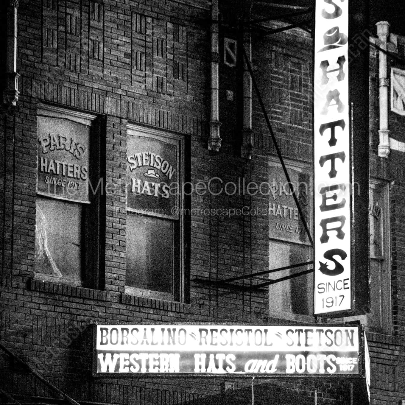 Paris Hatters at Night Wall Art square crop