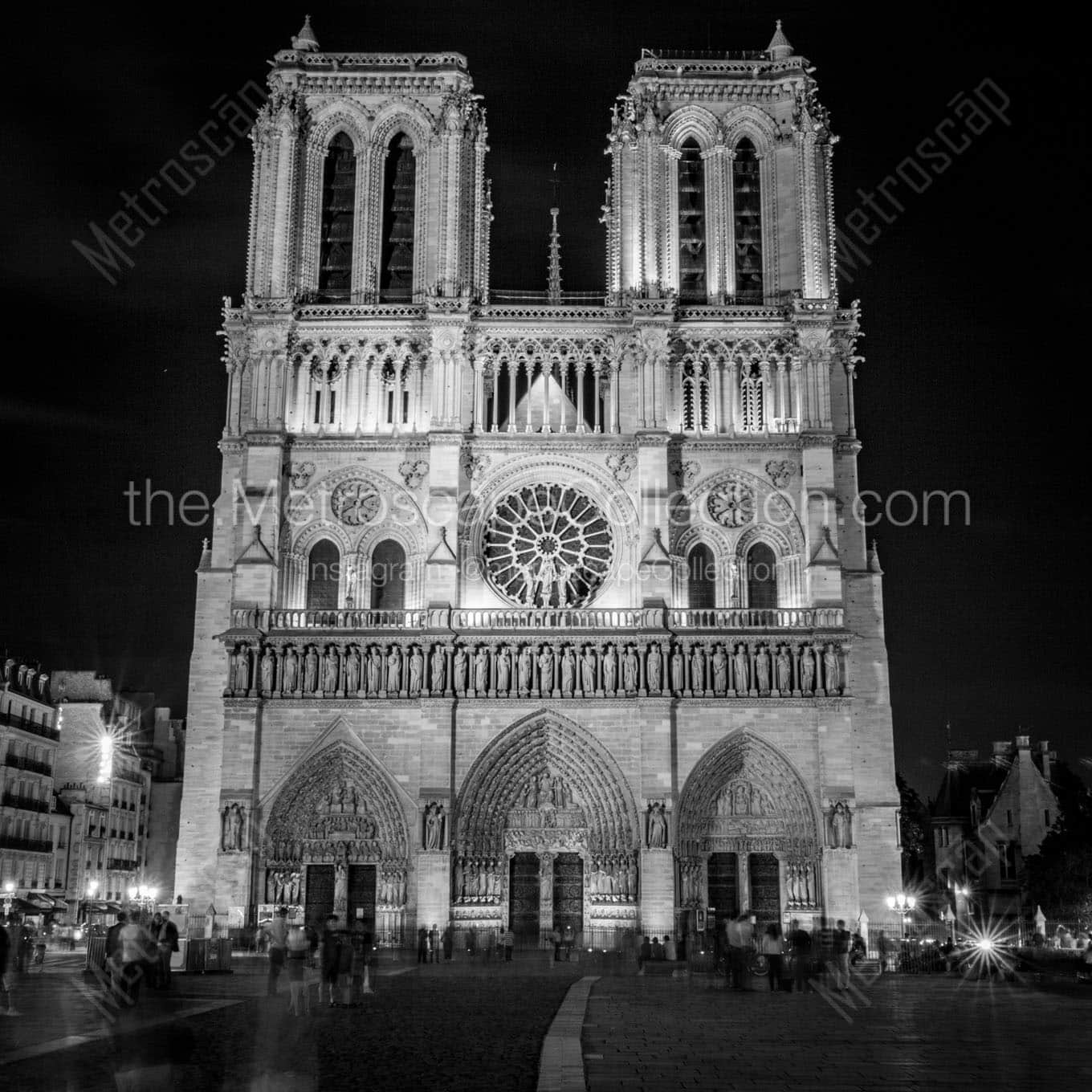 Notre Dame Cathedral at Night Wall Art square crop