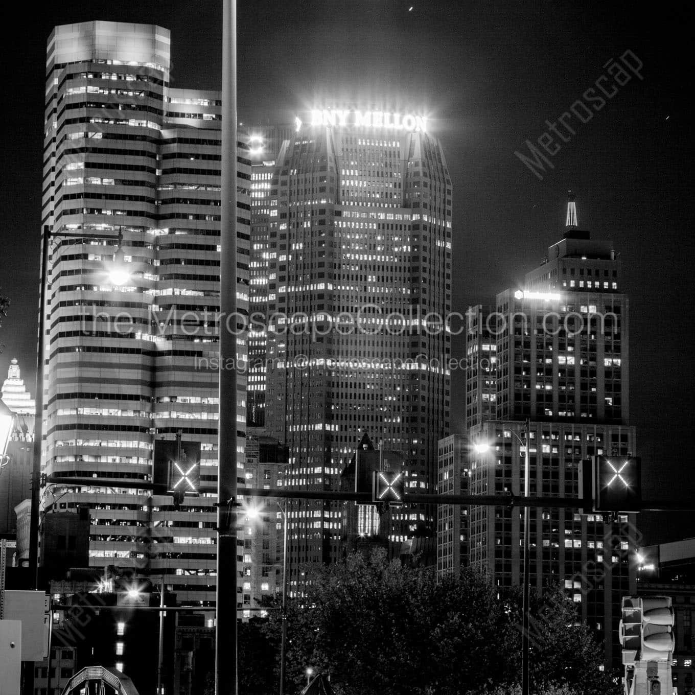 A Partial Pittsburgh Skyline near Smithfield Bridge Wall Art square crop