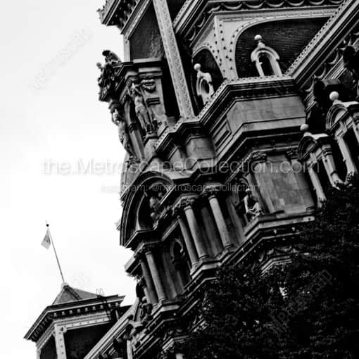 Architectural Detail of Philadelphia City Hall -- Philadelphia Black and White Wall Art