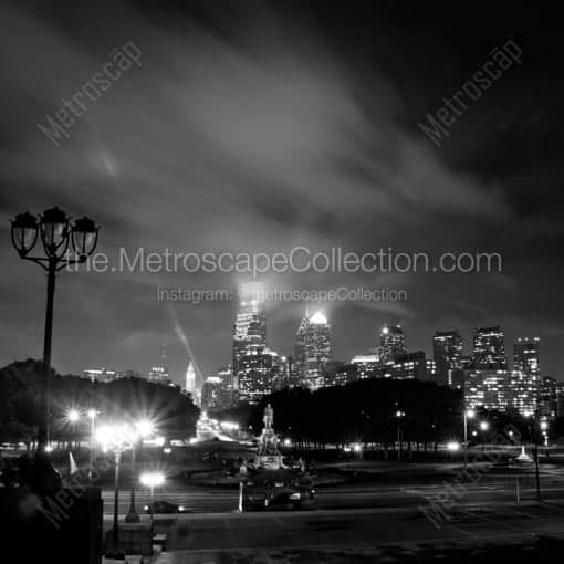 The NEW Philadelphia Skyline from the Art Museum -- Philadelphia Black and White Wall Art