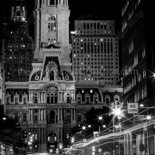 The North Side of Philadelphia City Hall -- Philadelphia Black and White Wall Art