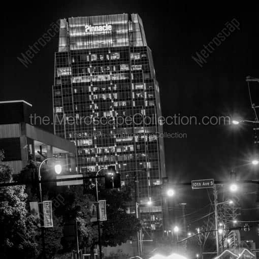 The Pinnacle Building at Night -- Nashville Black and White Wall Art