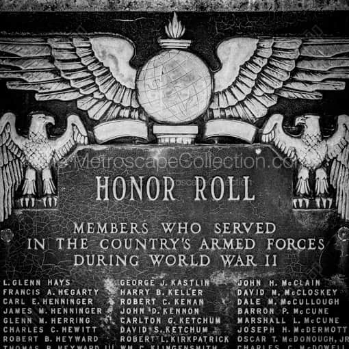 Pitt University WW2 Honor Roll Members -- Pittsburgh Black and White Wall Art