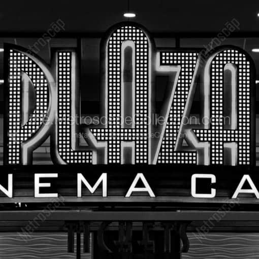 The Plaza Cinema Cafe -- Orlando Black and White Wall Art