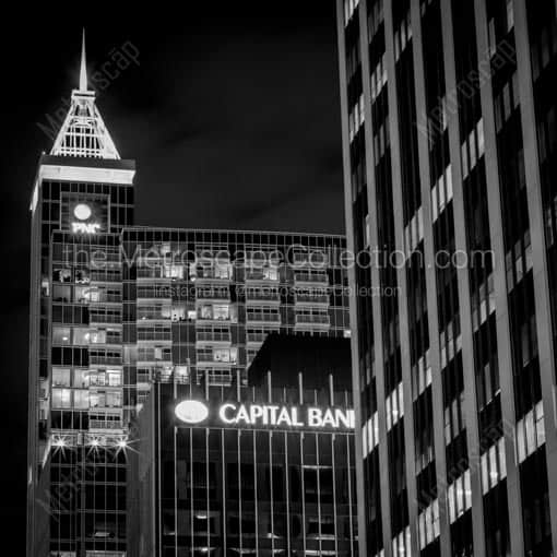 The PNC Bank Tower -- Raleigh Black and White Wall Art
