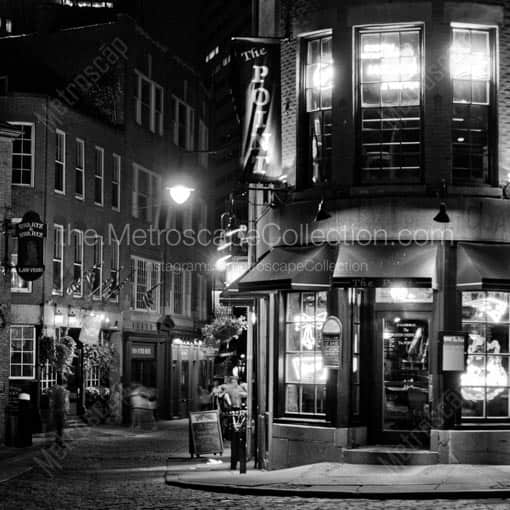 The Point Bar at the corner of Hanover St. and Marshall St. -- Boston Black and White Wall Art