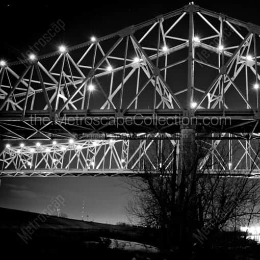 The Ponchartrain Expressway Bridges -- New Orleans Black and White Wall Art