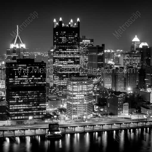 The PPG Building in the Pittsburgh Skyline -- Pittsburgh Black and White Wall Art