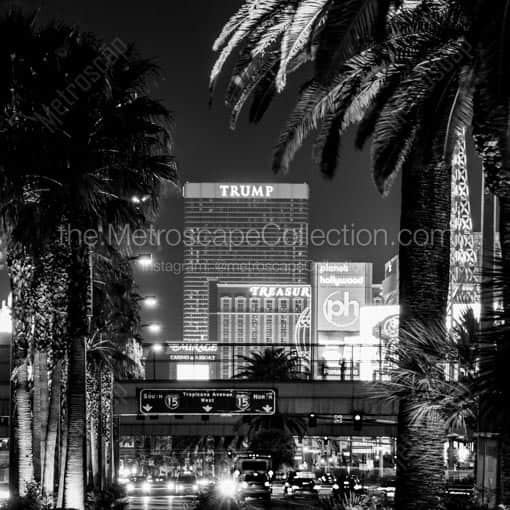 The Las Vegas Trump Hotel -- Las Vegas Black and White Wall Art