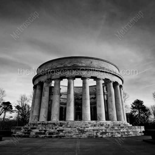 Matte Black MDF Framed Black and White Marion Photograph: The Warren G Harding Memorial in a Square Matte Black MDF Frame
