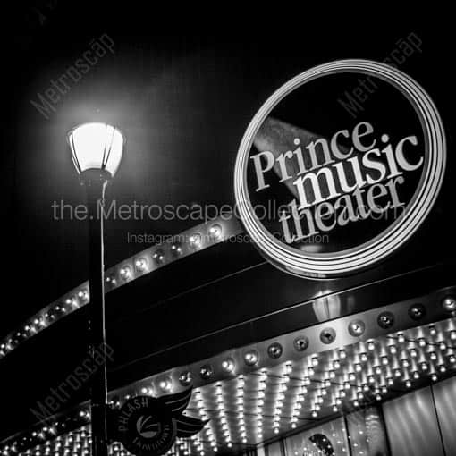 The Prince Music Theater on Chestnut Street -- Philadelphia Black and White Wall Art