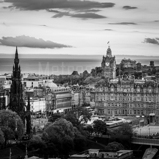Princes Street -- Edinburgh Black and White Wall Art