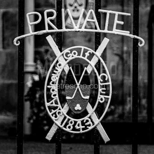 The Private Gate at St Andrews Golf Club -- St Andrews Black and White Wall Art
