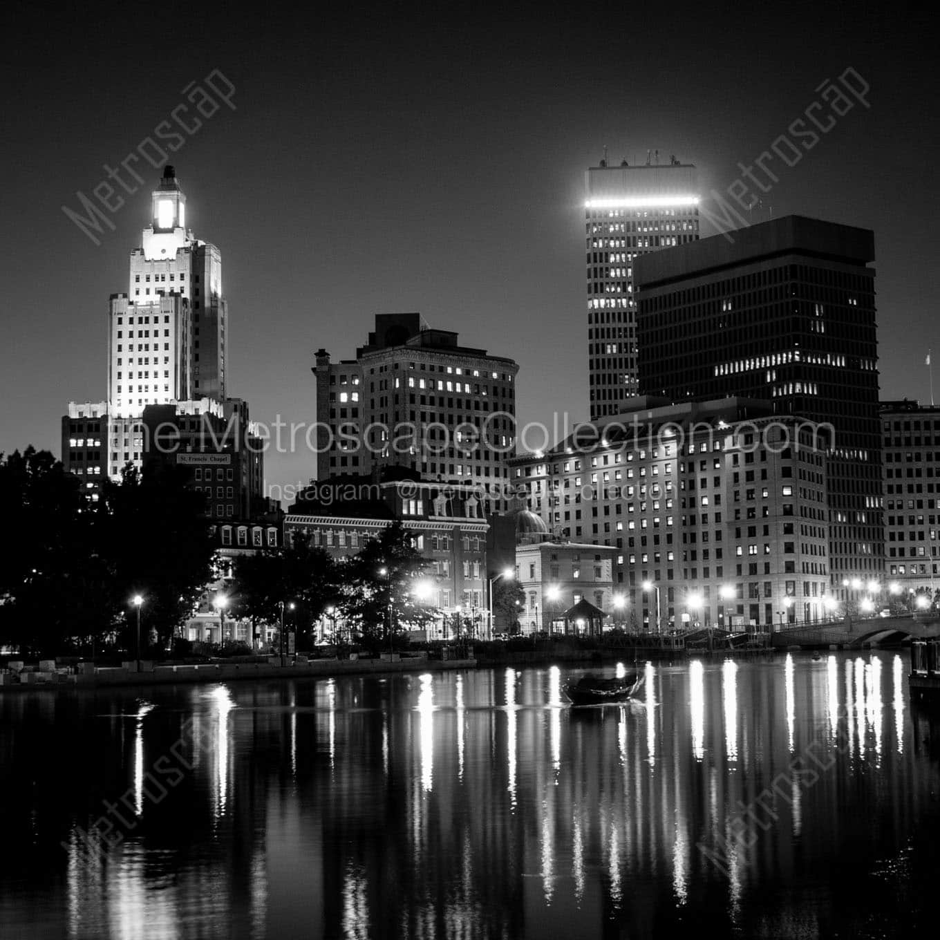 The Providence Skyline from Gardner Jackson Park Wall Art square crop