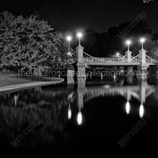 Public Garden Suspension Bridge -- Boston Black and White Wall Art