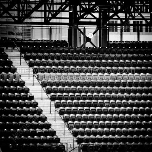 The Purple Row of Seats at Coors Field -- Denver Black and White Wall Art