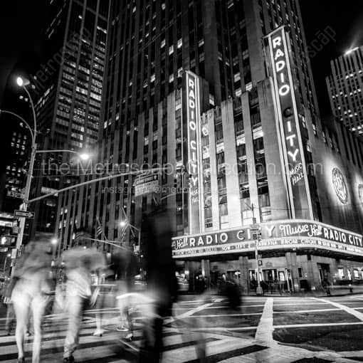 Radio City Music Hall in New York City -- New York City Black and White Wall Art