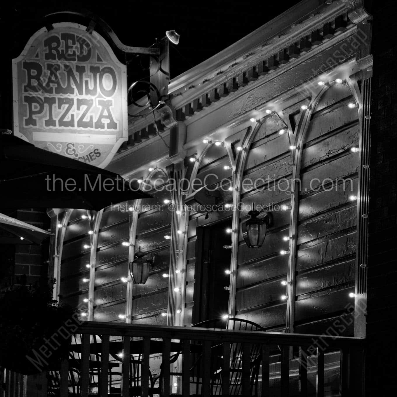 Red Banjo Pizza in Park City Wall Art square crop