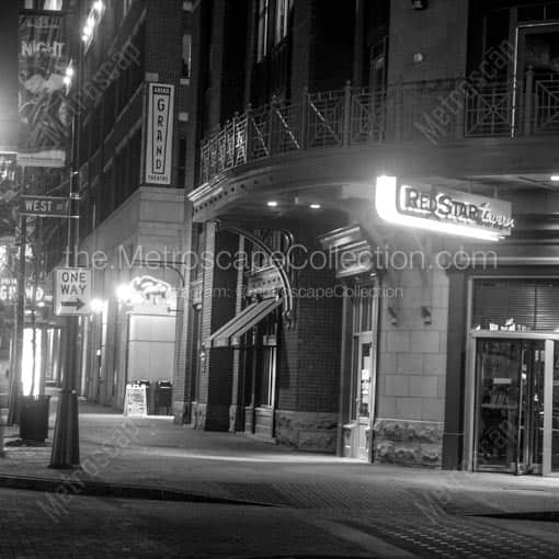 The Red Star Tavern in the Arena District -- Columbus Black and White Wall Art