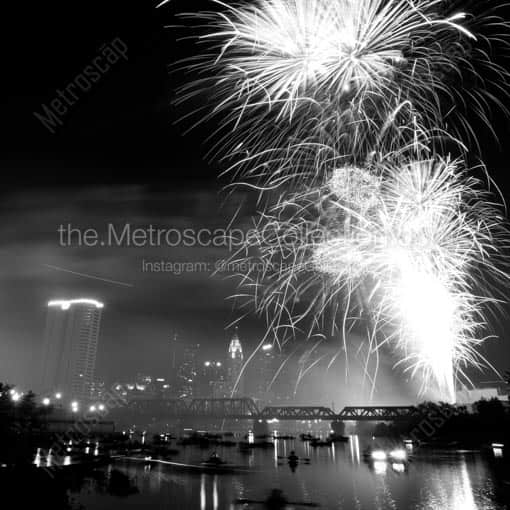 Red White and Boom from Northbank Park -- Columbus Black and White Wall Art