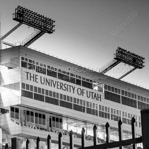 Rice-Eccles Stadium -- Salt Lake City Black and White Wall Art