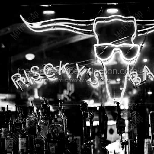 Riscky's Barbeque -- Fort Worth Black and White Wall Art