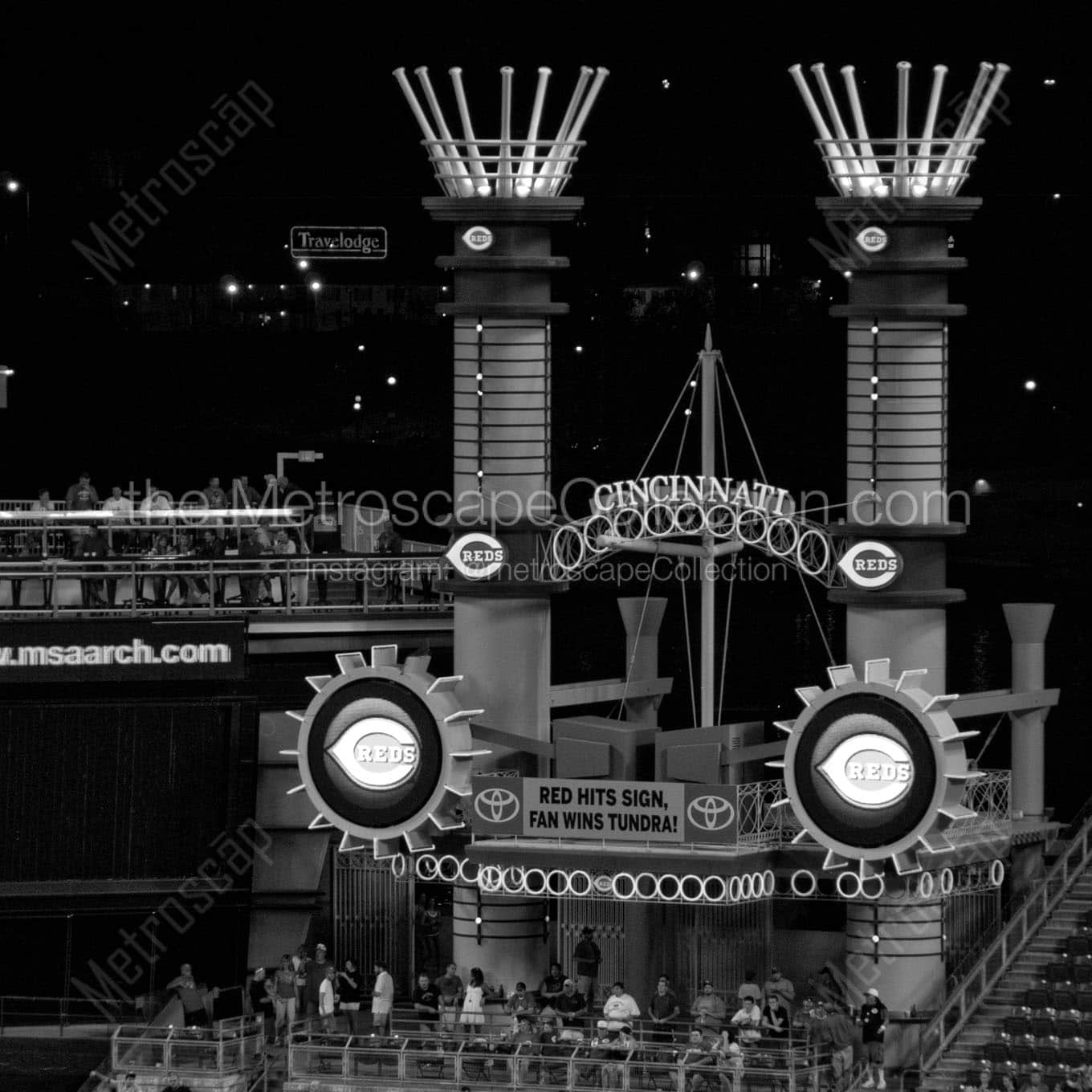 The Riverboat Smoke Stacks in GABP Wall Art square crop