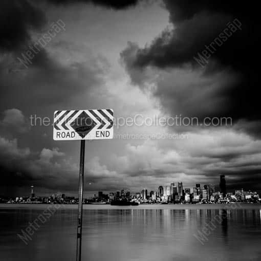 The End of the Road -- Seattle Black and White Wall Art