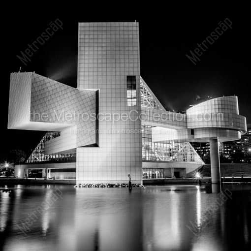 The Backside of the Rock and Roll Hall of Fame -- Cleveland Black and White Wall Art