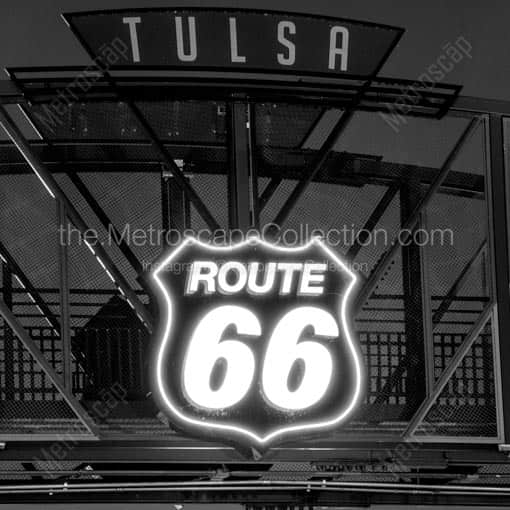 The Route 66 Bridge in Tulsa Oklahoma -- Tulsa Black and White Wall Art