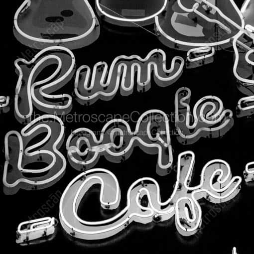 The Rum Boogie Cafe -- Memphis Black and White Wall Art